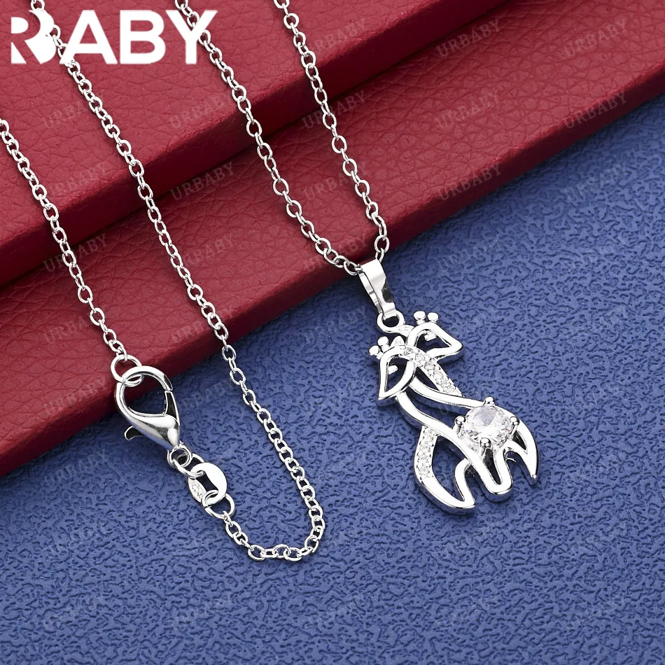 URBABY 40-75cm 925 Sterling Silver Giraffes Pendant Necklace Charm Trend Birthday Gifts Fashion Party Fine Jewelry
URBABY 40-75cm 925 Sterling Silver Giraffes Pendant Necklace Charm Trend Birthday Gifts Fashion Party Fine Jewelry