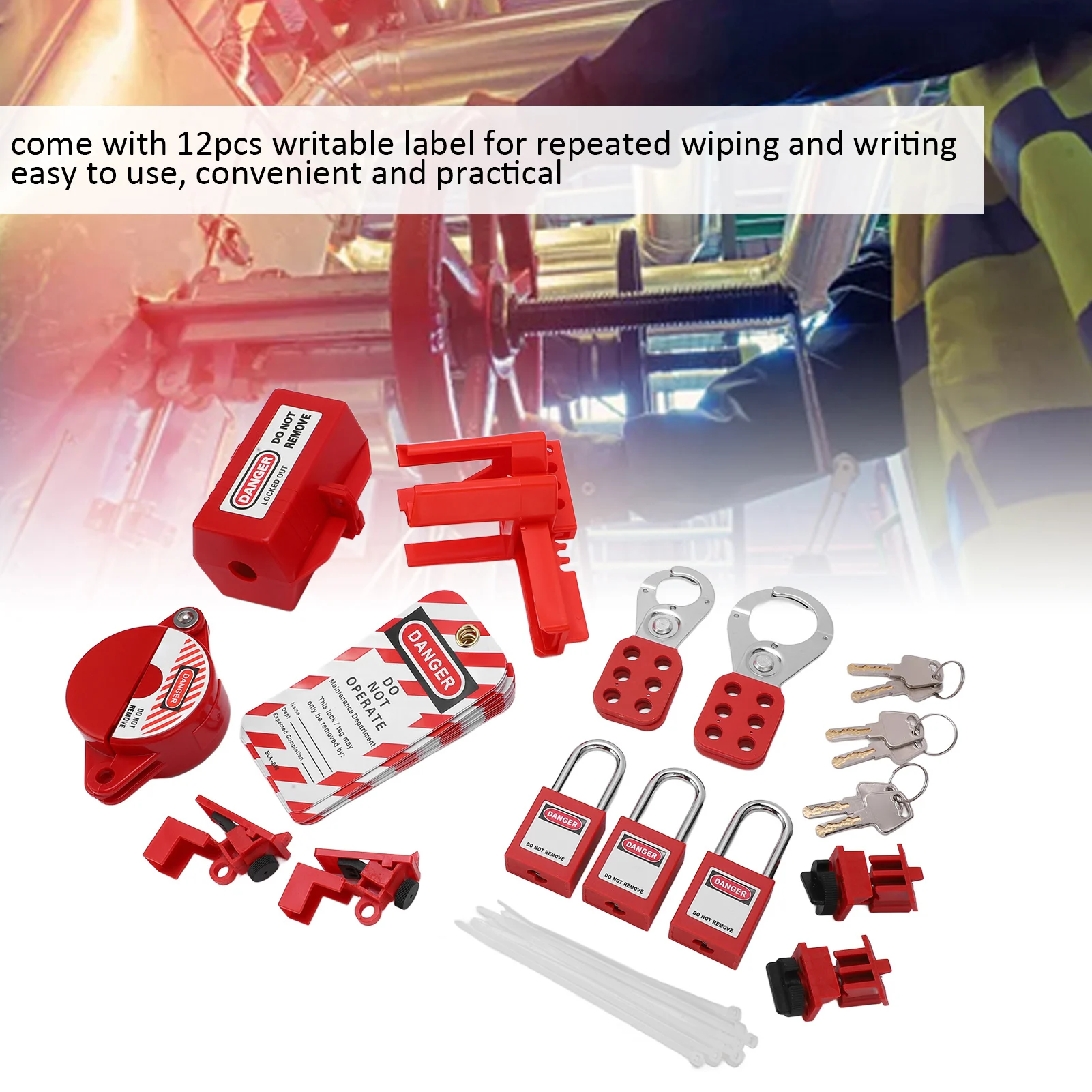 Электрическая блокировка Tagout Kit Комплект выходов замка цепи Устройство слепок выключателя с сумкой для хранения Набор выходных замков цепи
Электрическая блокировка Tagout Kit Комплект выходов замка цепи Устройство слепок выключателя с сумкой для хранения Набор выходных замков цепи