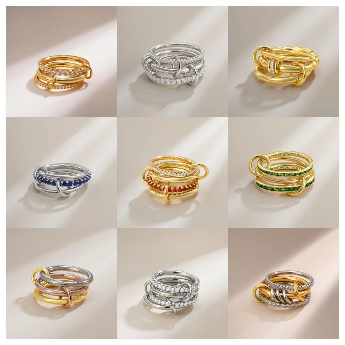 Stainless Steel Colored Cubic Zirconia Multilayer Stacking Link Ring Waterproof Mixed Color Connecting Ring Luxury Jewelry Gift
Stainless Steel Colored Cubic Zirconia Multilayer Stacking Link Ring Waterproof Mixed Color Connecting Ring Luxury Jewelry Gift