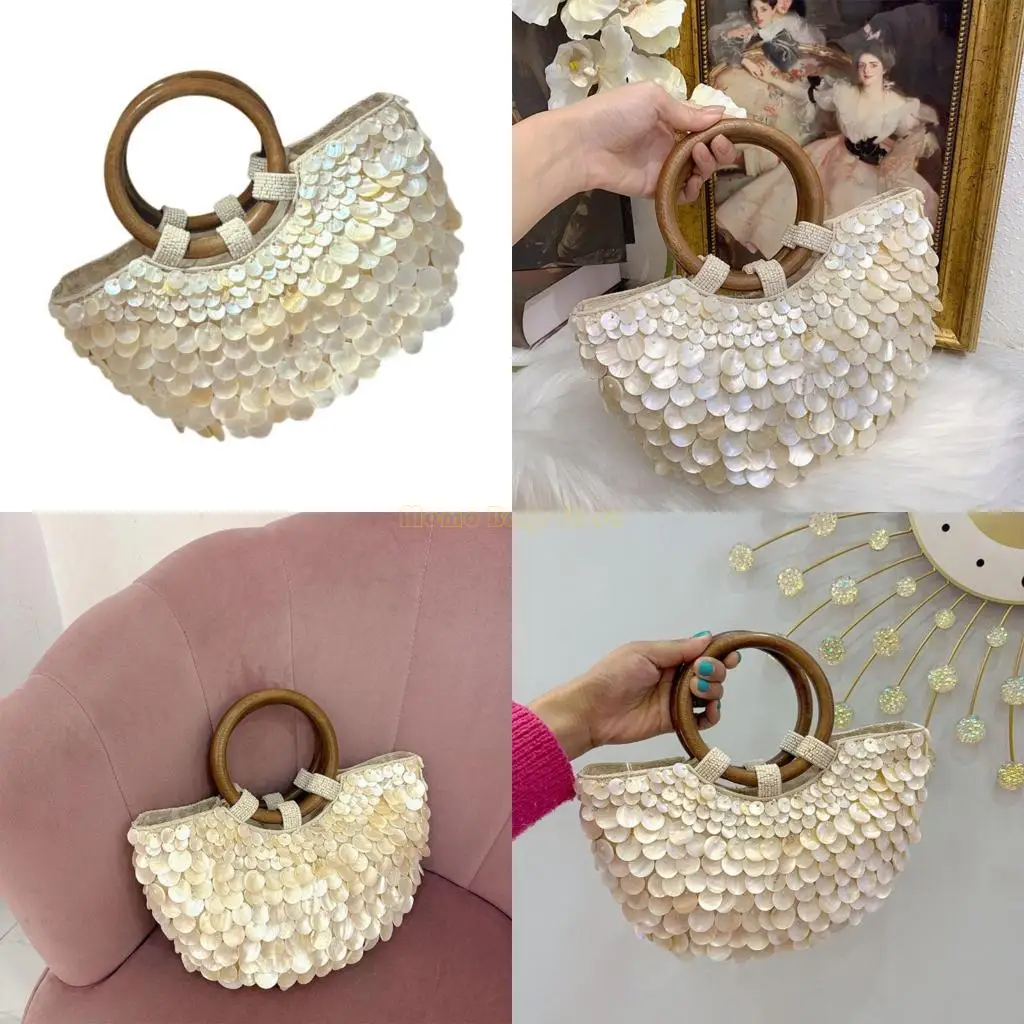 X90D Decorative Shell Pattern Evening Purse Practical Wooden Handle And Spacious Interior Design Bohemian Handbag
X90D Decorative Shell Pattern Evening Purse Practical Wooden Handle And Spacious Interior Design Bohemian Handbag