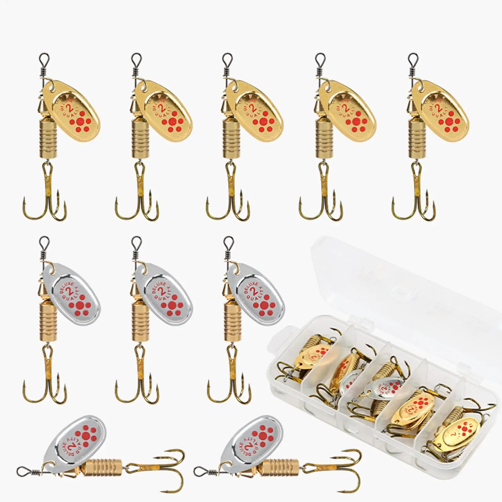 Metal fishing Spinner Baits Set 10Pcs/set Angling Gear Bass Fishing Lures Gold and Silver Spinner Baits Set for Crappie
Metal fishing Spinner Baits Set 10Pcs/set Angling Gear Bass Fishing Lures Gold and Silver Spinner Baits Set for Crappie