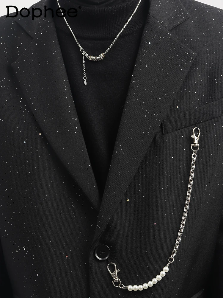2025 Spring Fashion Gentleman High-end Tailored Coat Babysbreath Hot Diamond Suit Jackets Men's Handsome Shoulder Padded Blazers
2025 Spring Fashion Gentleman High-end Tailored Coat Babysbreath Hot Diamond Suit Jackets Men's Handsome Shoulder Padded Blazers