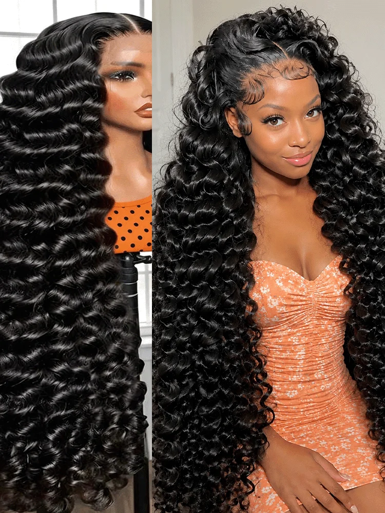 13x4 13x6 Transparent HD Lace Front Wig Preplucked Baby Hair Loose Deep Wave Remy Human Hair 42 46 Inches Pre Bleached Knots Curly Water Wavy 360 Full Lace Wigs For Women 200 250 Density
13x4 13x6 Transparent HD Lace Front Wig Preplucked Baby Hair Loose Deep Wave Remy Human Hair 42 46 Inches Pre Bleached Knots Curly Water Wavy 360 Full Lace Wigs For Women 200 250 Density