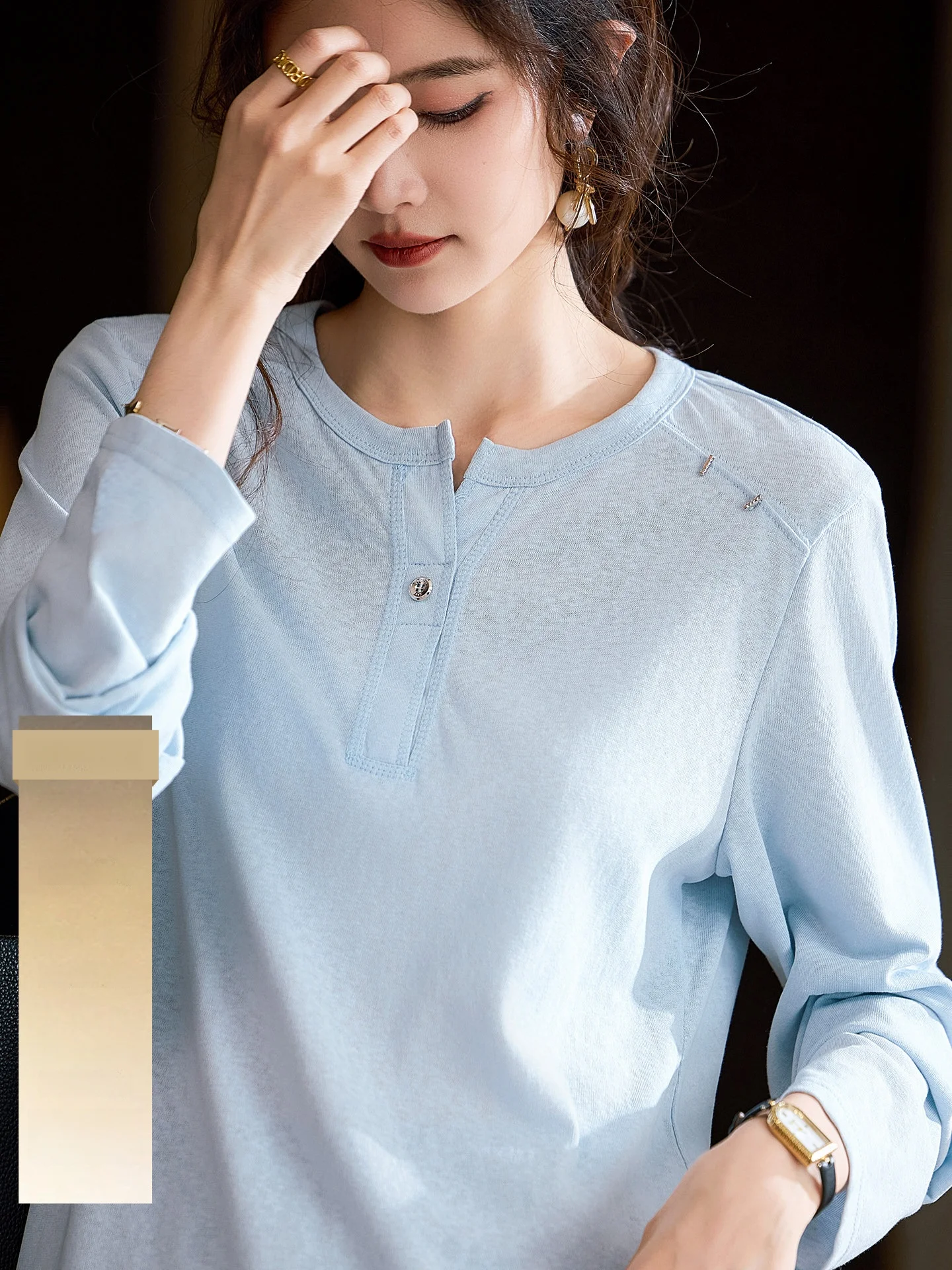 Loose Long Sleeve Blue T-Shirt Women's Casual Style Spring New Fashion Outerwear Large Size Comfortable Breathable Cotton Pol...
Loose Long Sleeve Blue T-Shirt Women's Casual Style Spring New Fashion Outerwear Large Size Comfortable Breathable Cotton Pol...