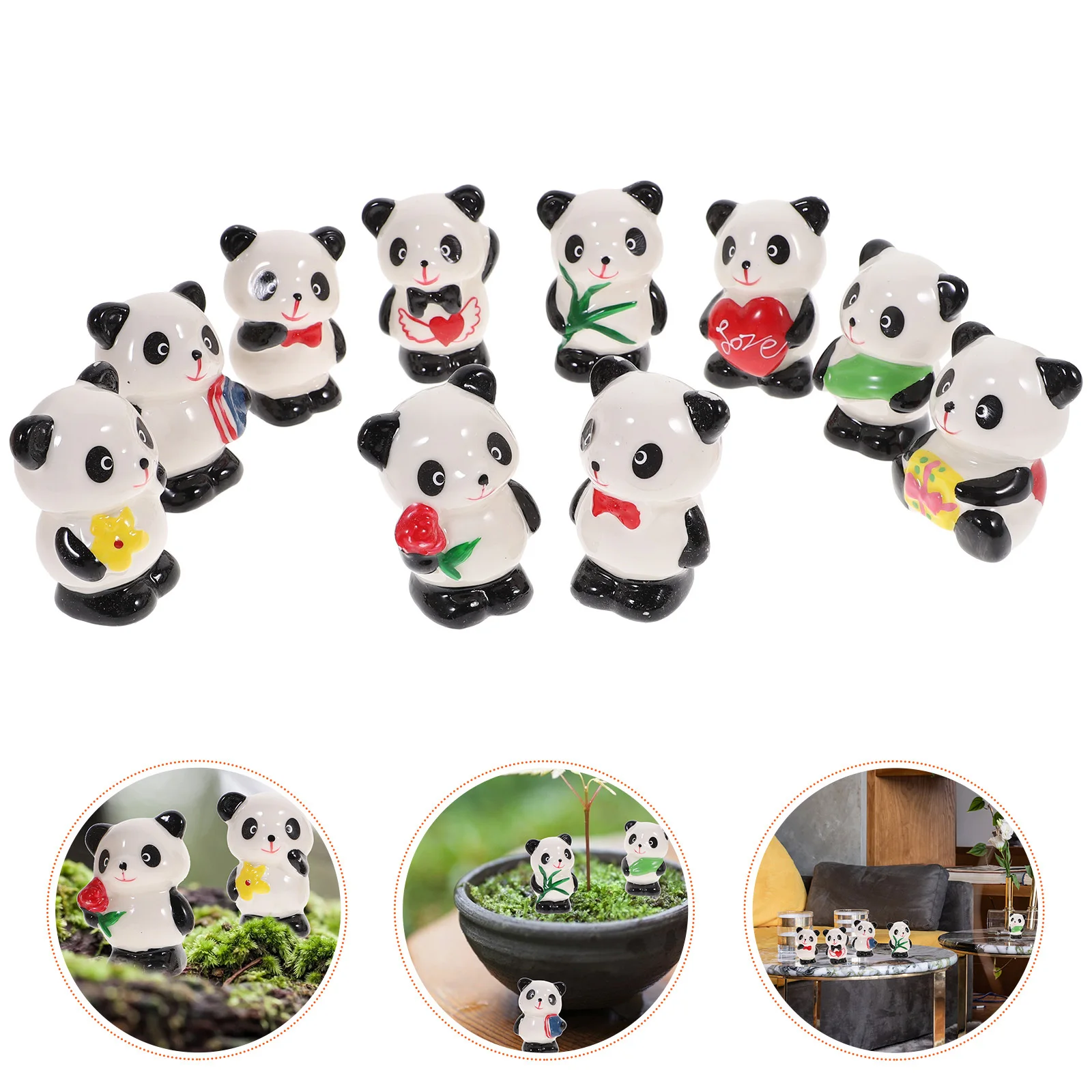 10Pcs Miniature Panda Ornaments Ceramic Craft Cute Panda Decor Desktop Indoor Decoration Desktop Adorn Worlds Smallest Toys 
10Pcs Miniature Panda Ornaments Ceramic Craft Cute Panda Decor Desktop Indoor Decoration Desktop Adorn Worlds Smallest Toys