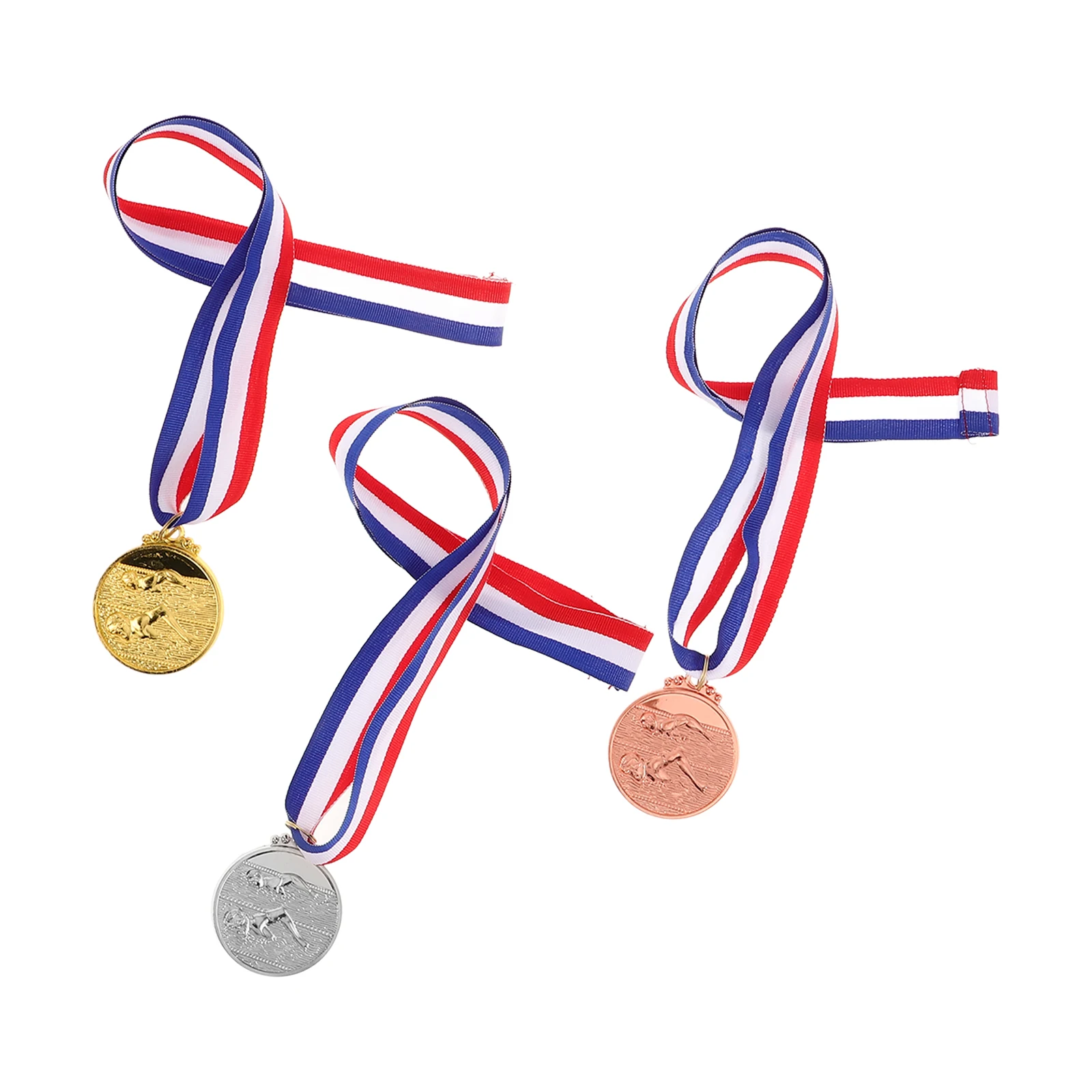 3pcs Gold Silver Bronze Metal Award Medals Neck Ribbons Swimming Competitions Kids Adults Sports Events Training Institutions
3pcs Gold Silver Bronze Metal Award Medals Neck Ribbons Swimming Competitions Kids Adults Sports Events Training Institutions