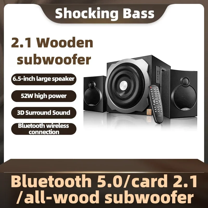 Wooden Active Bluetooth Caixa De Som High-power 52W High Fidelity 360 Degree Surround Sound Laptop Subwoofer Multimedia Speakers
Wooden Active Bluetooth Caixa De Som High-power 52W High Fidelity 360 Degree Surround Sound Laptop Subwoofer Multimedia Speakers