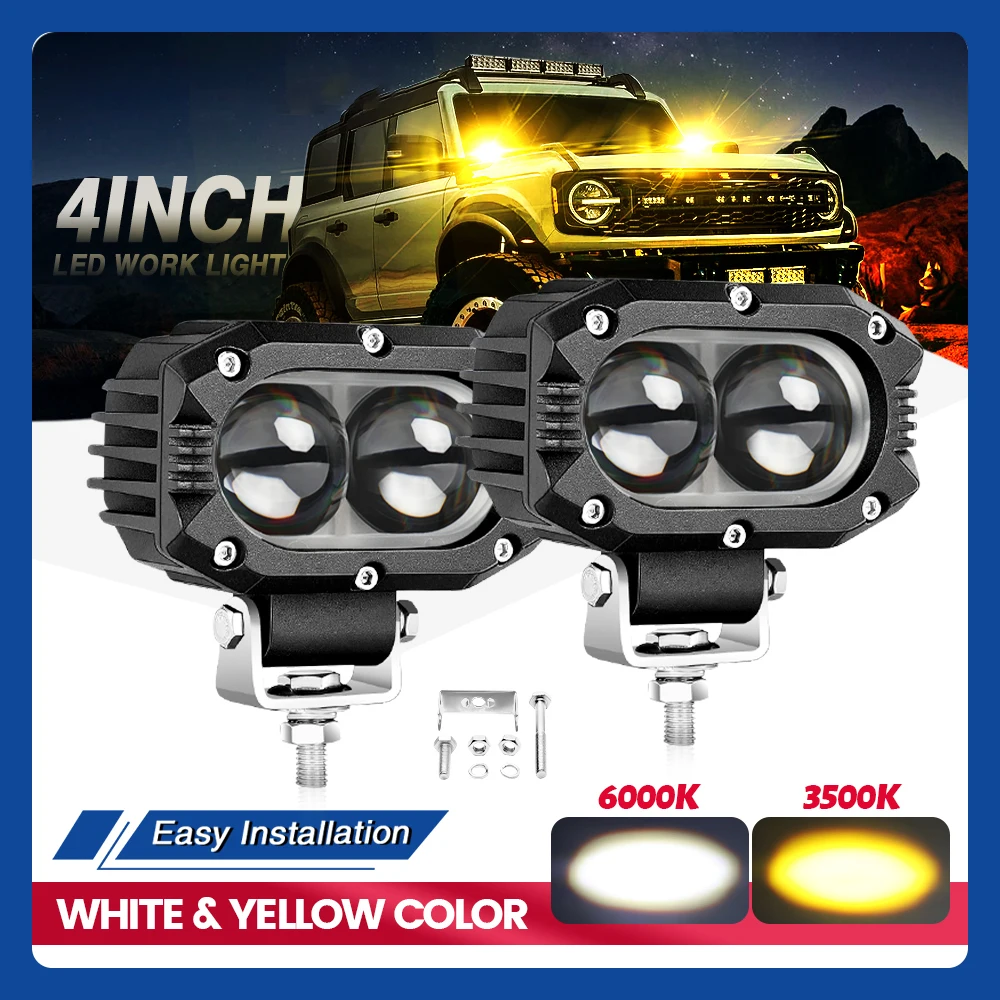 Motorcycle LED Headlamp Car Headlight Auto Spotlights Lamp Projector Lens Dual Color Spot Auto Fog Work Auxiliary Lights
Motorcycle LED Headlamp Car Headlight Auto Spotlights Lamp Projector Lens Dual Color Spot Auto Fog Work Auxiliary Lights