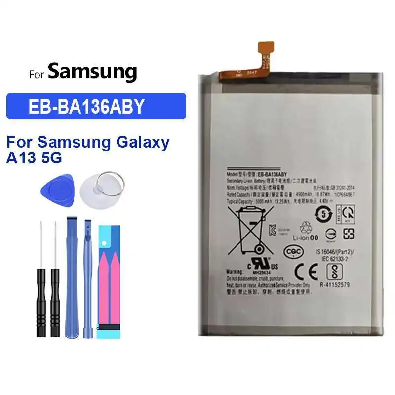 Для Samsung Galaxy A13 5G 5000 мАч EB-BA136ABY долговечный аккумулятор для мобильного телефона хорошая низкотемпературная работа
Для Samsung Galaxy A13 5G 5000 мАч EB-BA136ABY долговечный аккумулятор для мобильного телефона хорошая низкотемпературная работа
