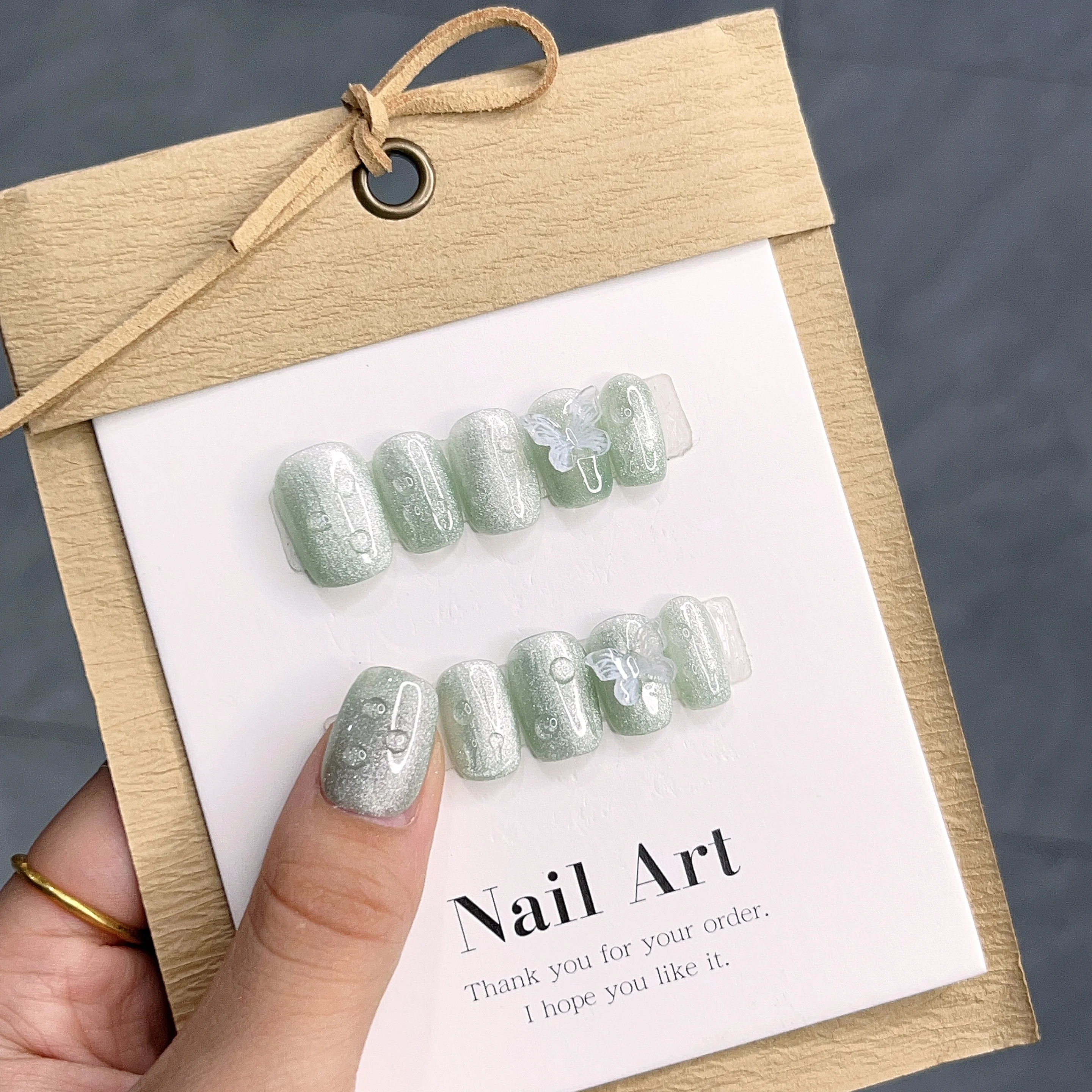 Green Butterfly Short Press On Nails - Flutter Your Way to Beauty with These Handmade Nails In Emmabeauty Store No.EM16126
Green Butterfly Short Press On Nails - Flutter Your Way to Beauty with These Handmade Nails In Emmabeauty Store No.EM16126
