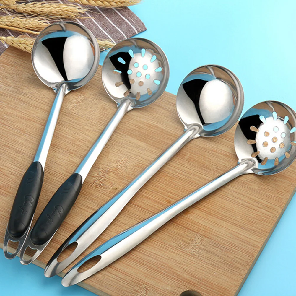Stainless Steel Hangable Hot Pot Soup Spoon Household Long Handle Thicken Metal Spoon for Home Restaurant (Black Spoon)
Stainless Steel Hangable Hot Pot Soup Spoon Household Long Handle Thicken Metal Spoon for Home Restaurant (Black Spoon)