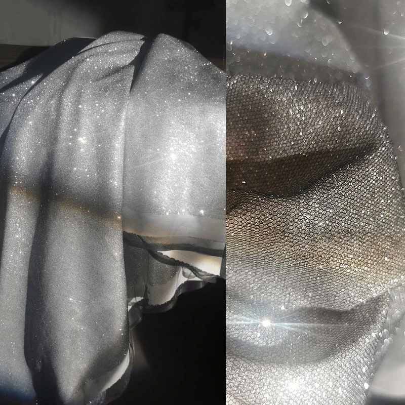 Black Silver Super Sparkling Silver Powder Fabric Knitted Drape Fabric Stage Wedding DIY Dress Designer Fabric
Black Silver Super Sparkling Silver Powder Fabric Knitted Drape Fabric Stage Wedding DIY Dress Designer Fabric