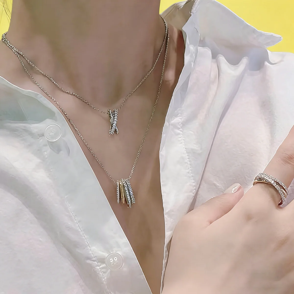 2025 Original Jewelry Set Fashion Multi-layer Earrings Stainless Steel Geometric Necklace Earrings Rings for Women Wedding Gifts
2025 Original Jewelry Set Fashion Multi-layer Earrings Stainless Steel Geometric Necklace Earrings Rings for Women Wedding Gifts