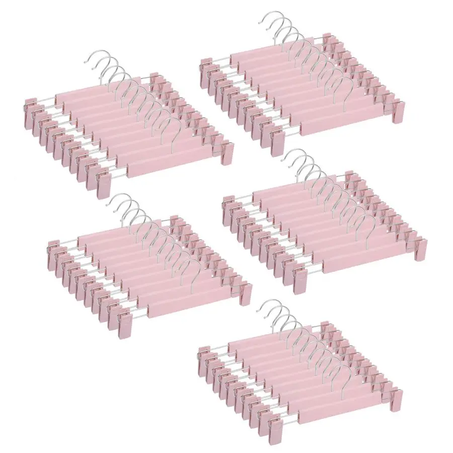 Вешалки с зажимами для юбок, пластиковые вешалки с клипсами для брюк, вешалки для одежды, 50 штук, розовые
Вешалки с зажимами для юбок, пластиковые вешалки с клипсами для брюк, вешалки для одежды, 50 штук, розовые