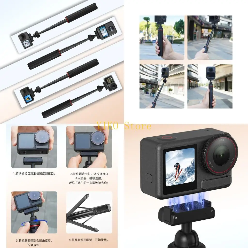 K32C Selfie Tripod With Quick Release Extension Rod Selfie Extendable Tripod Stand for Action 3/4
K32C Selfie Tripod With Quick Release Extension Rod Selfie Extendable Tripod Stand for Action 3/4