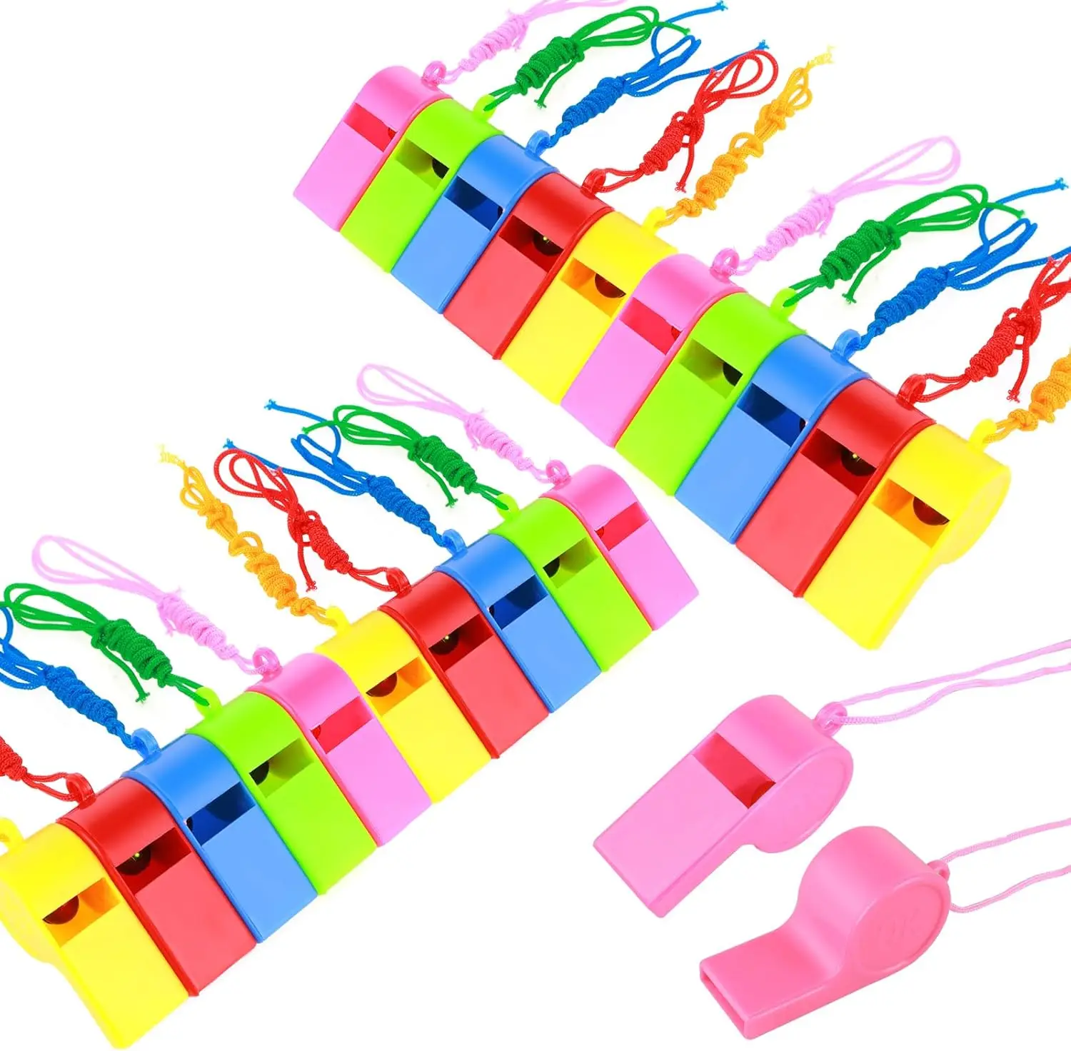 24PCS Plastic Whistles with Lanyard, Crisp Sound for Sports Training, Kids Adults (Random Colors)
24PCS Plastic Whistles with Lanyard, Crisp Sound for Sports Training, Kids Adults (Random Colors)