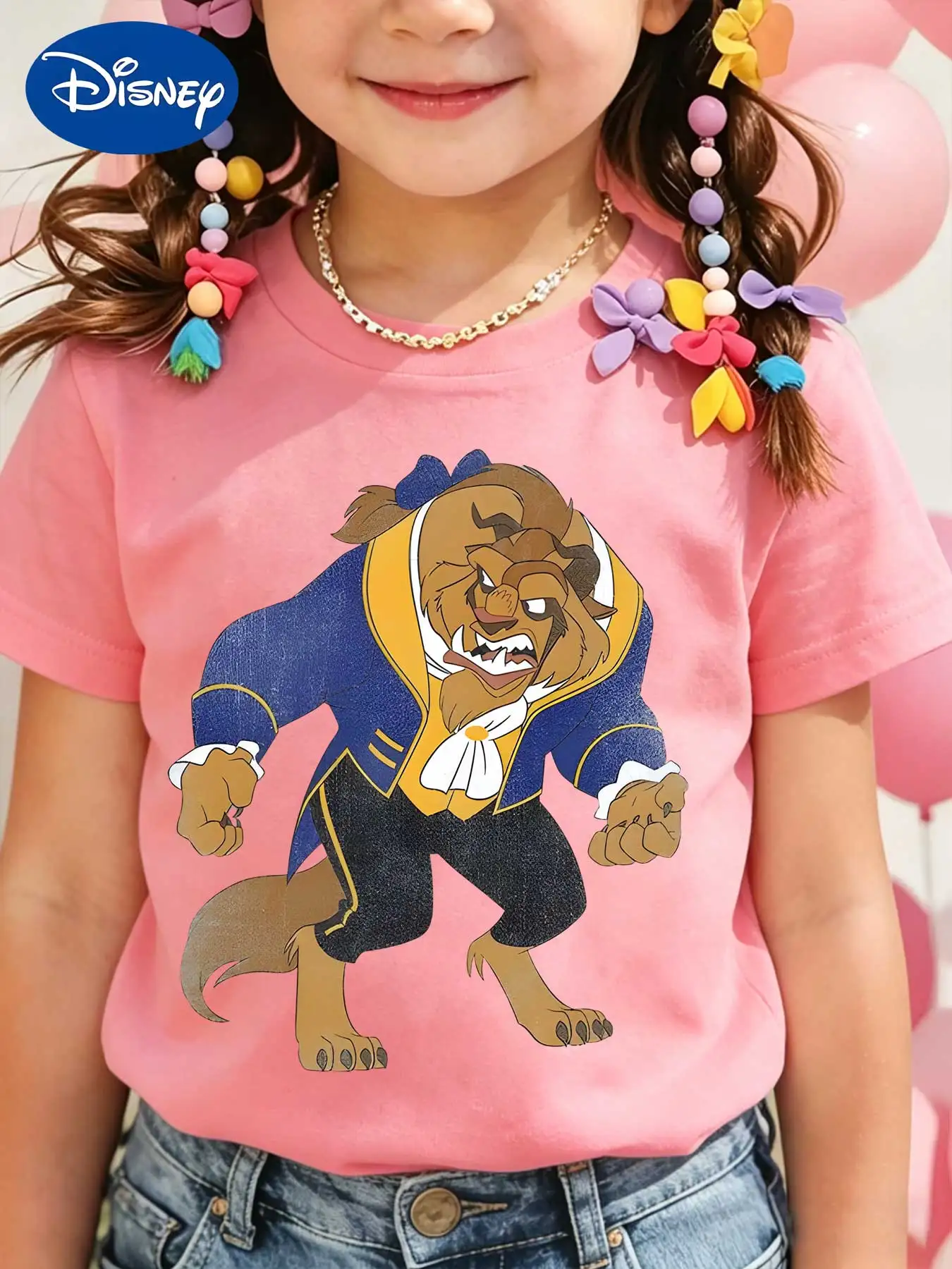 Disney Beauty and the Beast themed short-sleeved T-shirt for children, summer girls' personalized printed T-shirt.
Disney Beauty and the Beast themed short-sleeved T-shirt for children, summer girls' personalized printed T-shirt.