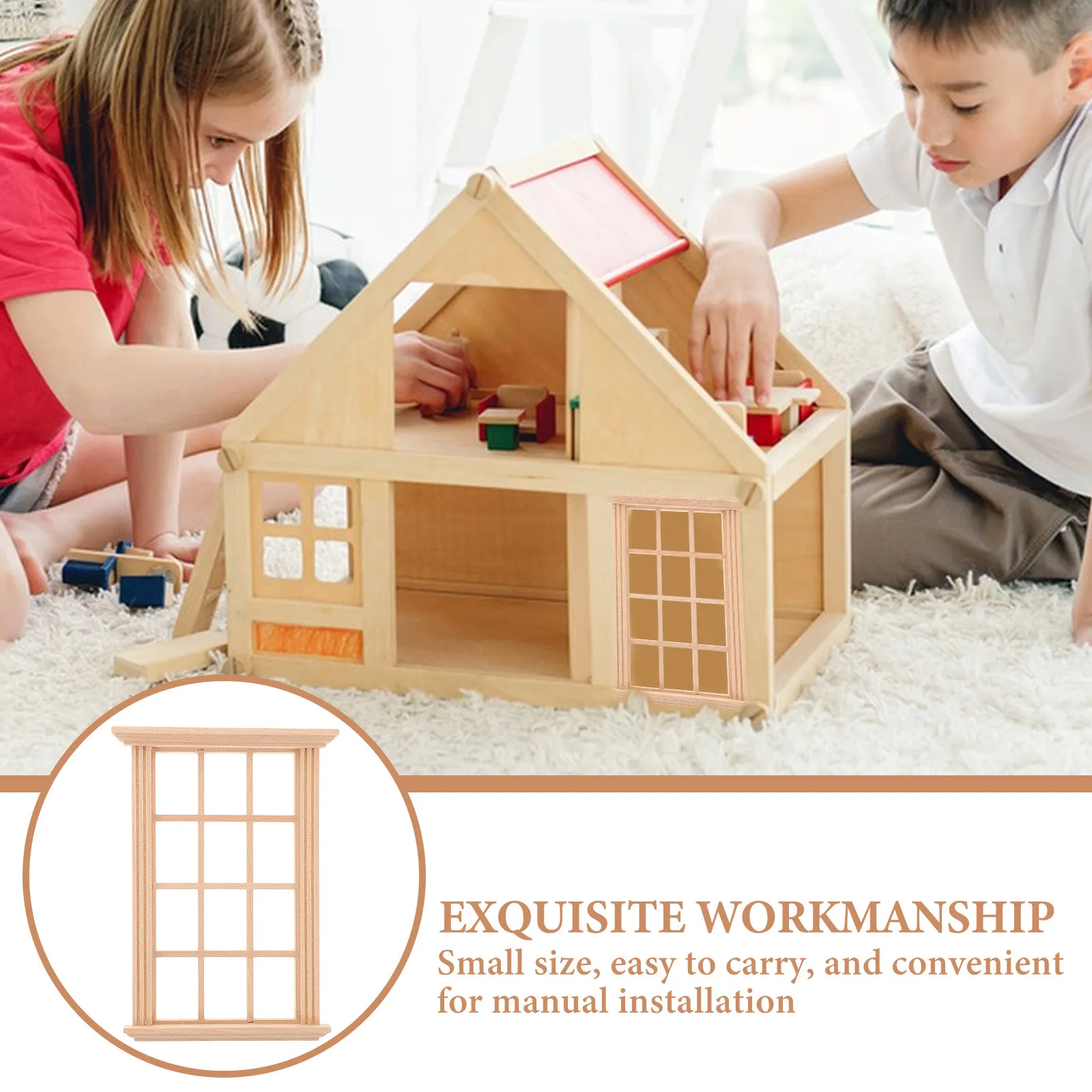 4Pcs Wooden Mini House Window Frames Design Blank Miniature Furniture Accessories Small House Ornament Supplies
4Pcs Wooden Mini House Window Frames Design Blank Miniature Furniture Accessories Small House Ornament Supplies