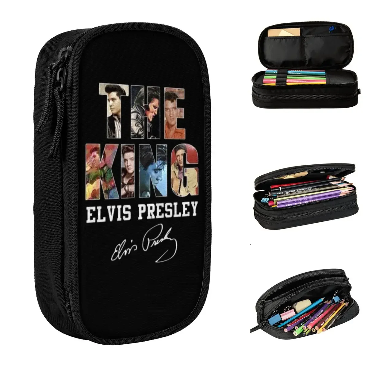 E-Elvis P-Presleys Pencil Cases Fashion Musician Pen Bags Kids Large Storage Students School Cosmetic Pencilcases
E-Elvis P-Presleys Pencil Cases Fashion Musician Pen Bags Kids Large Storage Students School Cosmetic Pencilcases