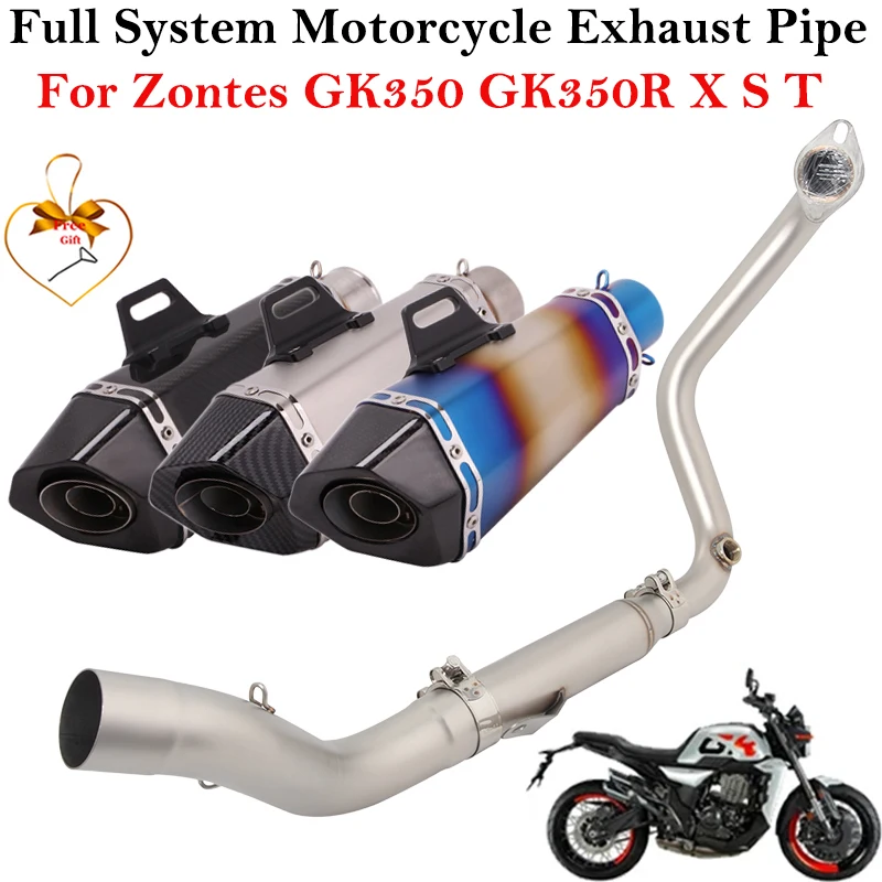 Slip On For ZONTES GK350 GK350R GK 350 X S T 2021 2022 Motorcycle Exhaust Escape Modify Front Middle Link Pipe Muffler DB Killer
Slip On For ZONTES GK350 GK350R GK 350 X S T 2021 2022 Motorcycle Exhaust Escape Modify Front Middle Link Pipe Muffler DB Killer