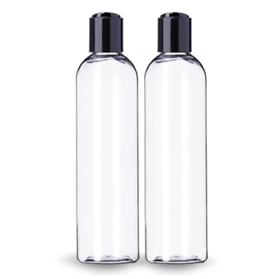 8 oz Clear Plastic Empty Bottles with Black Disc Top Caps, Refillable Containers for Shampoo, Lotions, Cream and More Pack of 2
8 oz Clear Plastic Empty Bottles with Black Disc Top Caps, Refillable Containers for Shampoo, Lotions, Cream and More Pack of 2