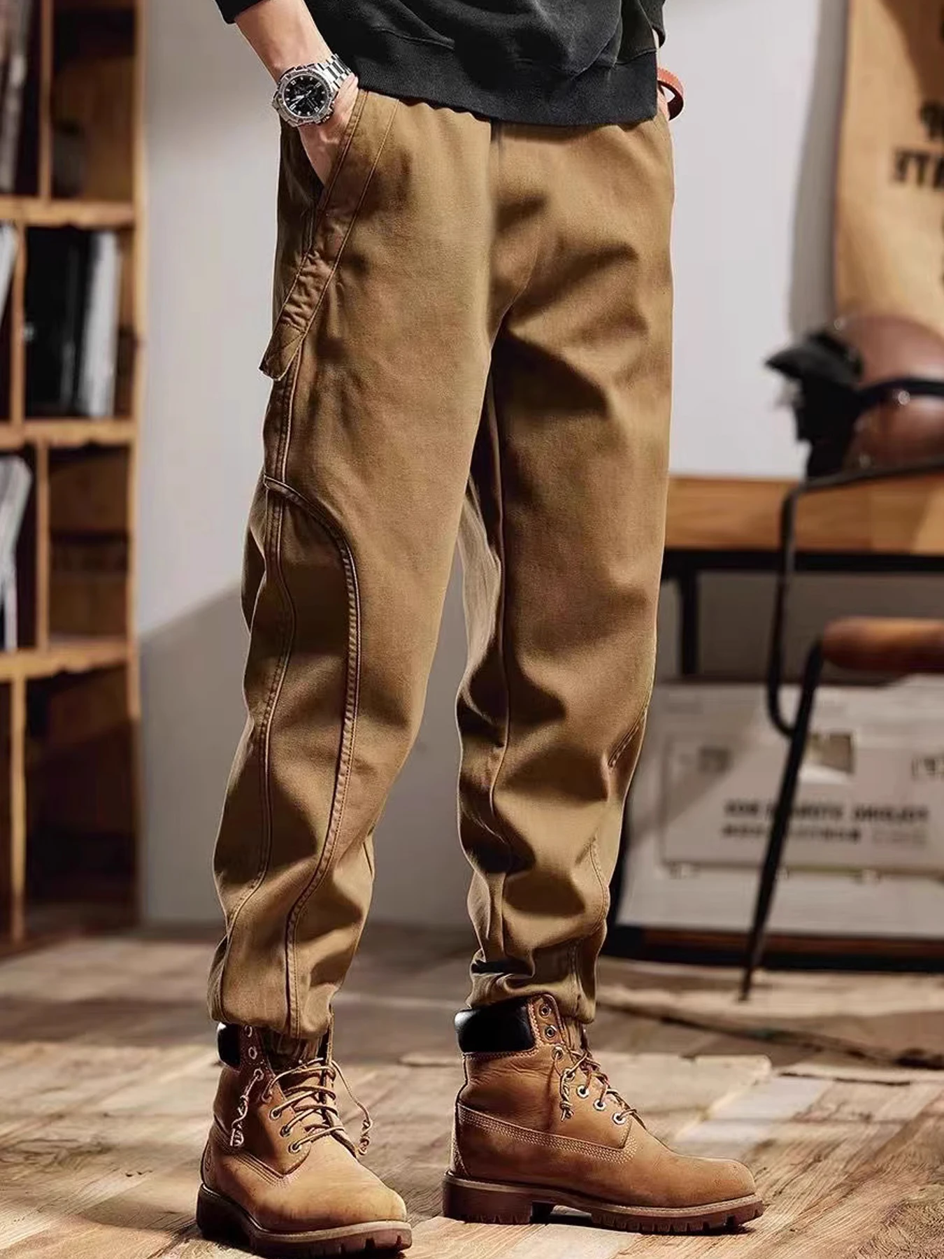 Mens Casual Fashion Color Matching Casual Sports Pants Woven Pocket Stitching Feet Casual Pants Cargo Pocket Loose Overalls
Mens Casual Fashion Color Matching Casual Sports Pants Woven Pocket Stitching Feet Casual Pants Cargo Pocket Loose Overalls