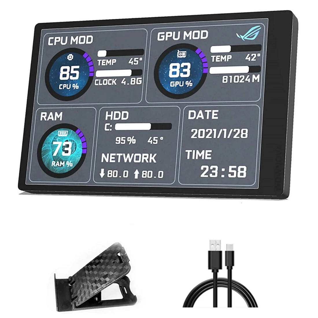 15,6-дюймовый IPS TYPE-C Mini чехол ITX PC Monitor,DIY компьютер, вторичный экран CPU GPU RAM HDD, мониторинг бесплатного флеш-накопителя AIDA64,A
15,6-дюймовый IPS TYPE-C Mini чехол ITX PC Monitor,DIY компьютер, вторичный экран CPU GPU RAM HDD, мониторинг бесплатного флеш-накопителя AIDA64,A