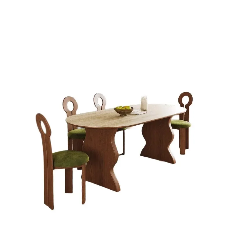 Solid wood dining table family American wabi sabi mid-ancient high-end
Solid wood dining table family American wabi sabi mid-ancient high-end