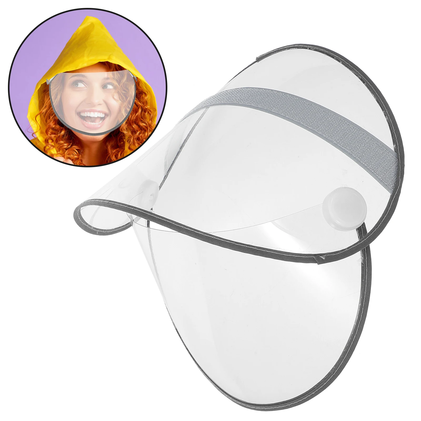 Raincoat Brim Mask Poncho Supplies Detachable Transparent Plastic Hat Protector
Raincoat Brim Mask Poncho Supplies Detachable Transparent Plastic Hat Protector