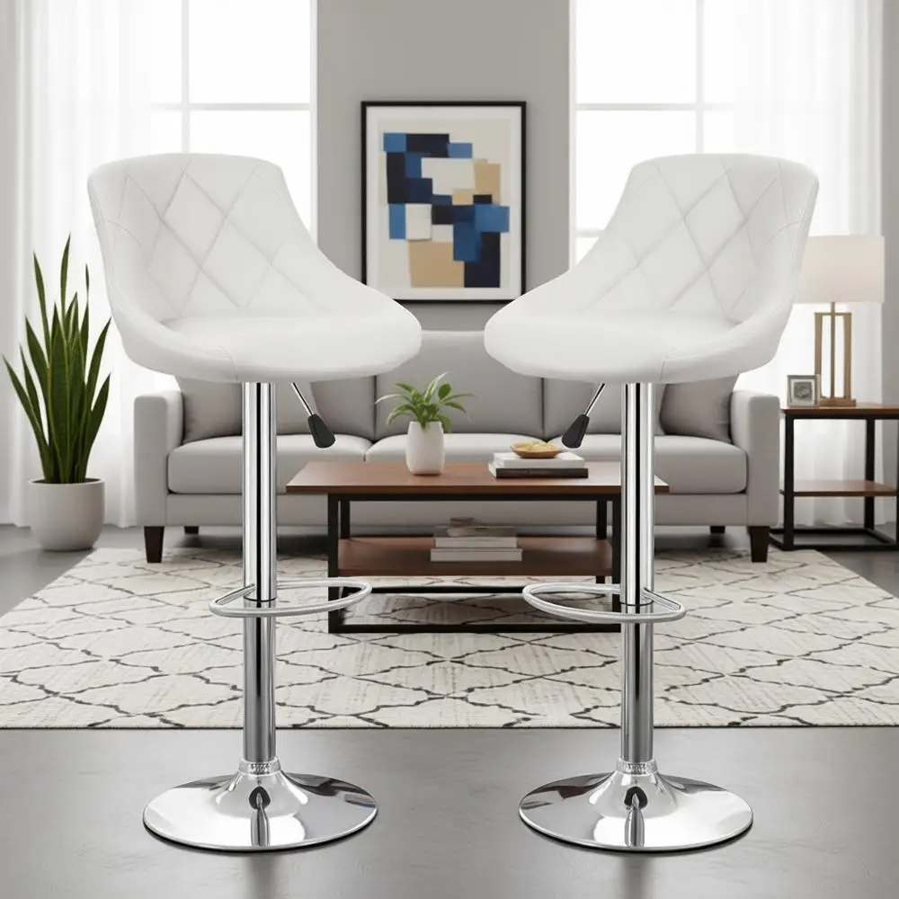 Pair of Swivel Adjustable Height Bar Stools with Backrest, PU Leather, Ideal for Kitchen and Dining
Pair of Swivel Adjustable Height Bar Stools with Backrest, PU Leather, Ideal for Kitchen and Dining