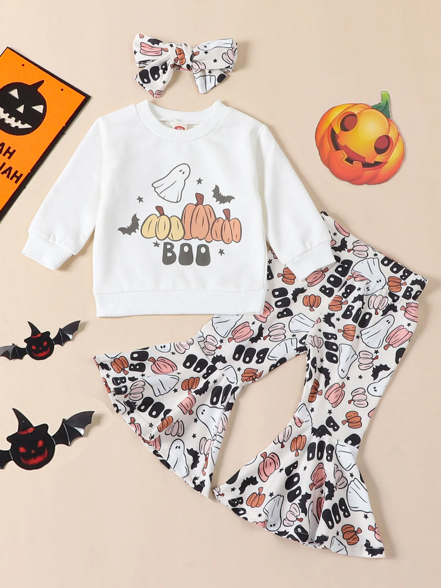 Toddler Girls Pumpkin Print Hoodie and Leggings Set with Headband Halloween Costume Outfit for Fall
Toddler Girls Pumpkin Print Hoodie and Leggings Set with Headband Halloween Costume Outfit for Fall