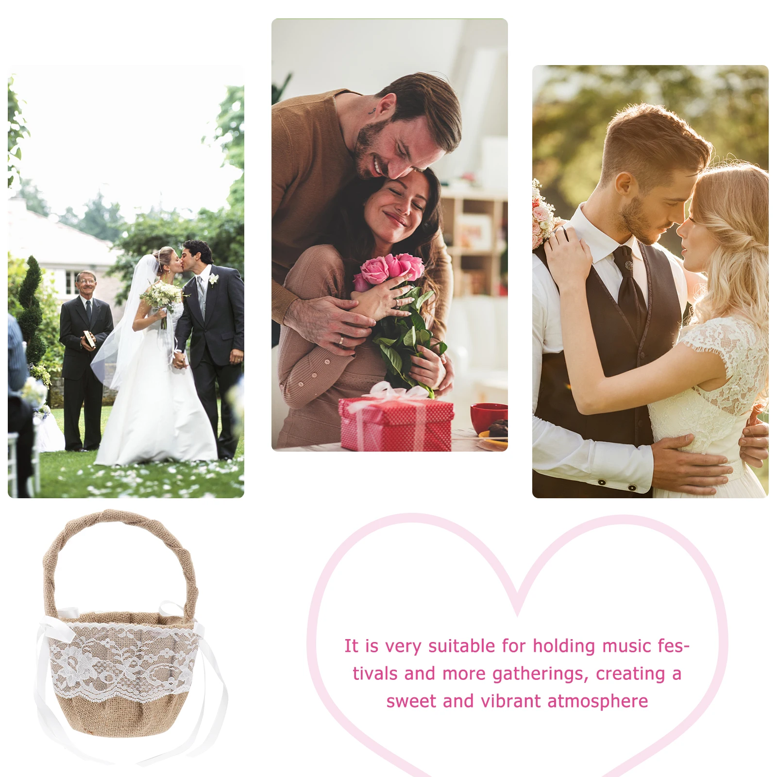 2Pcs Lace Wedding Flower Girl Baskets Burlap Material Holding Flowers Rose Petals Romantic Shop Ceremony Storage
2Pcs Lace Wedding Flower Girl Baskets Burlap Material Holding Flowers Rose Petals Romantic Shop Ceremony Storage