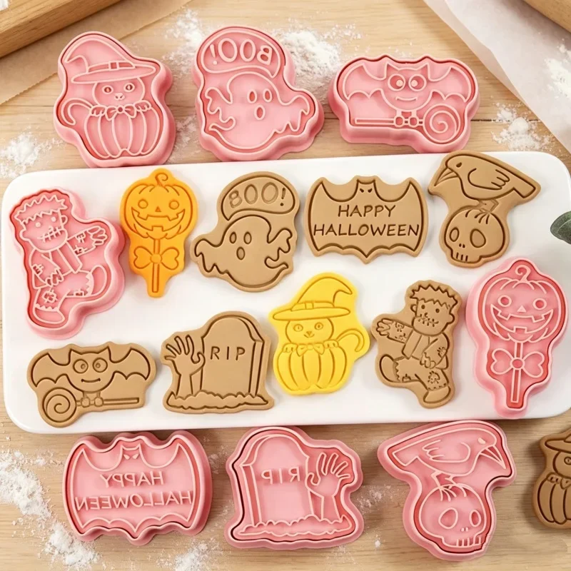 Cartoon Pressable Cookie Cutters 8pcs Halloween Mold Set Biscuit Confectionery Stamp Kitchen Essential Baking Pastry Tools
Cartoon Pressable Cookie Cutters 8pcs Halloween Mold Set Biscuit Confectionery Stamp Kitchen Essential Baking Pastry Tools