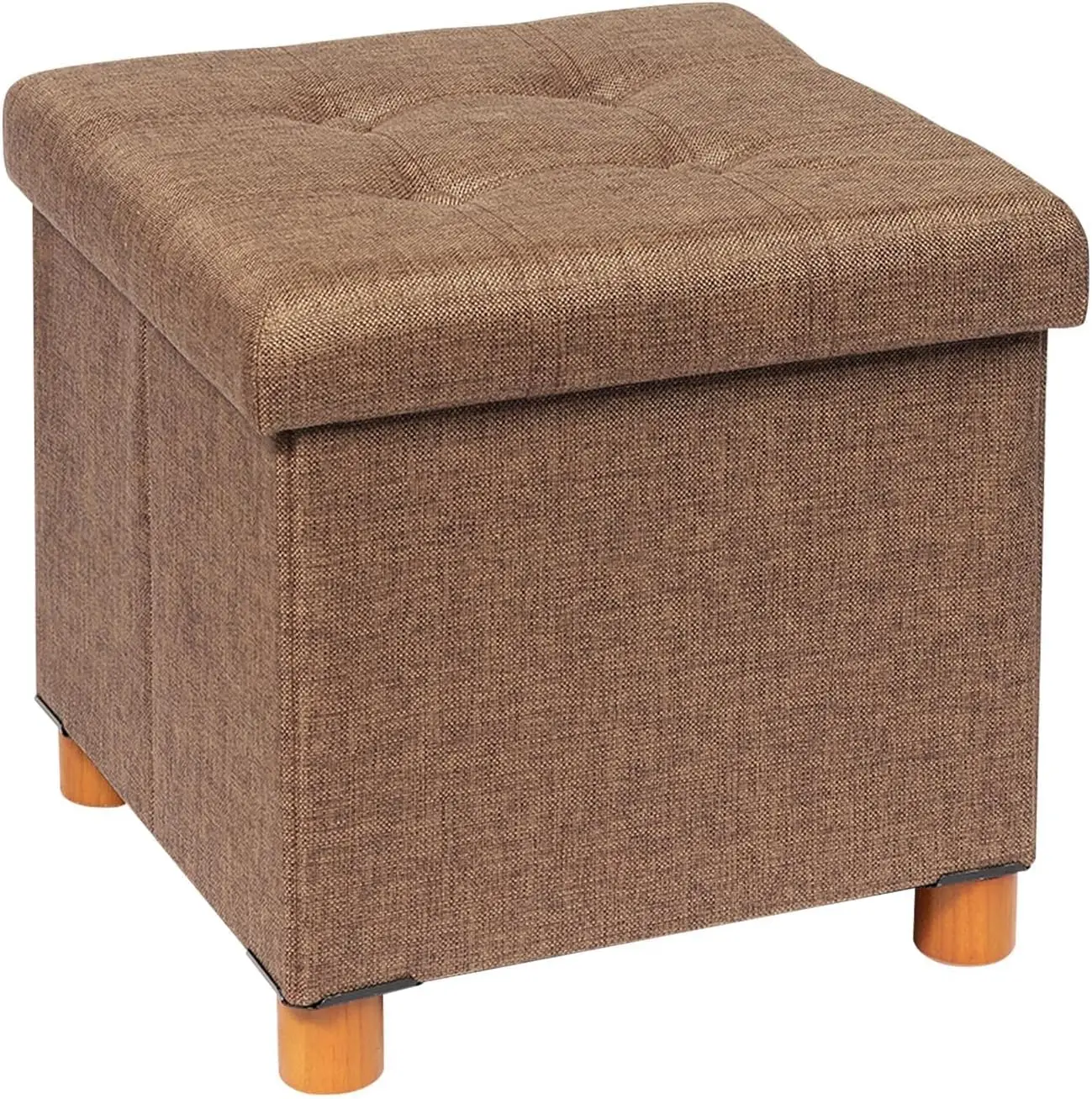 Storage Ottoman With Tray, Foot Stools And Ottomans With Legs, Storage Cube Seat Linen Brown 15""
Storage Ottoman With Tray, Foot Stools And Ottomans With Legs, Storage Cube Seat Linen Brown 15""