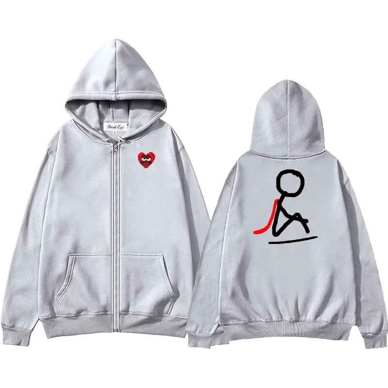 Character Painting Printing Men Women Zipper Hoodie Cool Cute Snag Heart Embroidery Polyester Pocket Loose Thin Autumn Sweater
Character Painting Printing Men Women Zipper Hoodie Cool Cute Snag Heart Embroidery Polyester Pocket Loose Thin Autumn Sweater