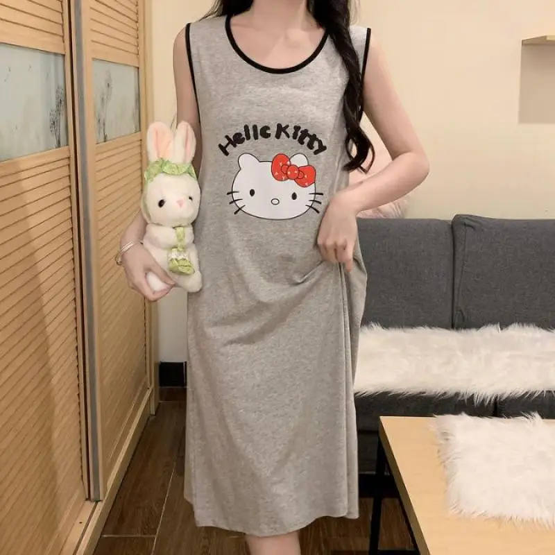 SanriHello Kitty Women's Night Skirt Pure Cotton Short Sleeve Pajamas Kawaii Cartoon Y2K Spring Summer Student-Friendly Clothing
SanriHello Kitty Women's Night Skirt Pure Cotton Short Sleeve Pajamas Kawaii Cartoon Y2K Spring Summer Student-Friendly Clothing