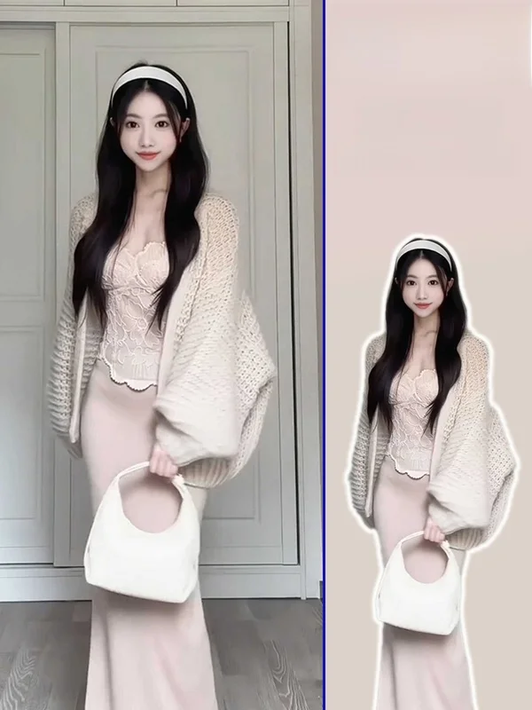 plus Size Korean Sle Pure Desire Lace Trim Knitted Cardigan Tank Top And Skirt Tee Piece Set Faionable Spring Autumn
plus Size Korean Sle Pure Desire Lace Trim Knitted Cardigan Tank Top And Skirt Tee Piece Set Faionable Spring Autumn