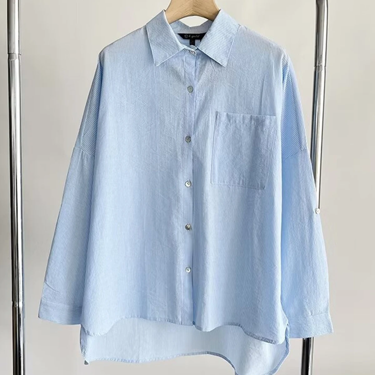 Maxdutti Roll Up Sleeve Cotton Striped Spring/Summer Casual Shirt Blouse Women Nordic Minimalist Shirt For Women's
Maxdutti Roll Up Sleeve Cotton Striped Spring/Summer Casual Shirt Blouse Women Nordic Minimalist Shirt For Women's