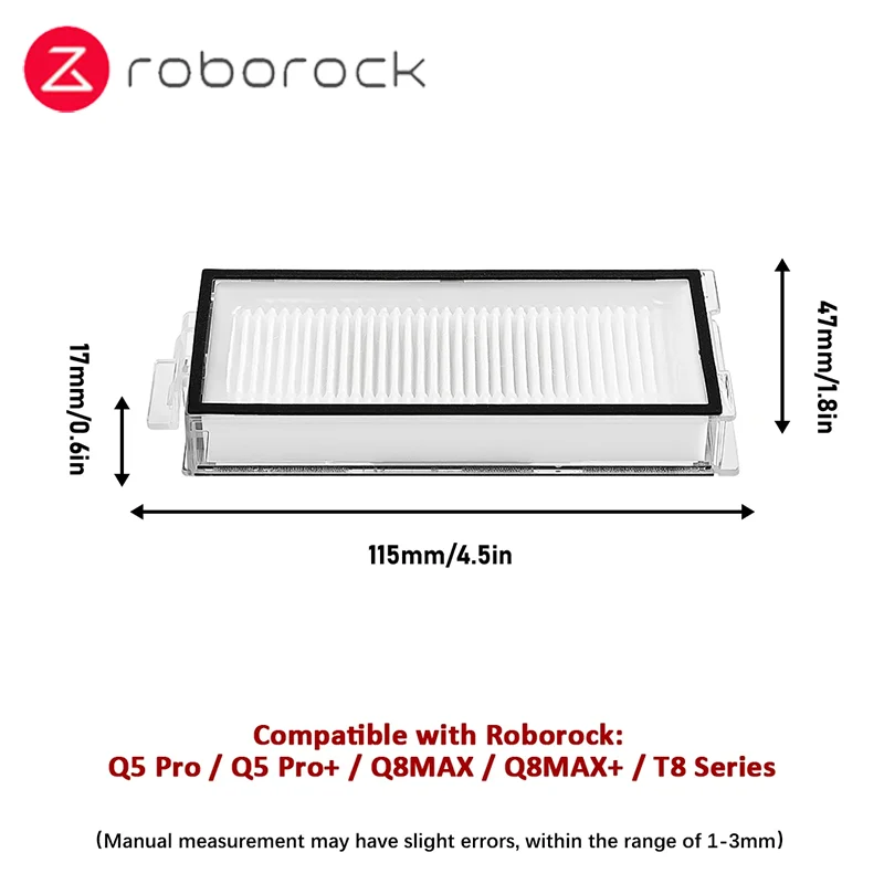 HEPA Filter For Roborock Q5 Pro/Q5 Pro+/Q5 Pro Plus/Q7 Max/Q7 Max+/Q8 Max/Q8 Max+/Q8 Max Plus/T8 Robot Vaccum Washable Filter
HEPA Filter For Roborock Q5 Pro/Q5 Pro+/Q5 Pro Plus/Q7 Max/Q7 Max+/Q8 Max/Q8 Max+/Q8 Max Plus/T8 Robot Vaccum Washable Filter