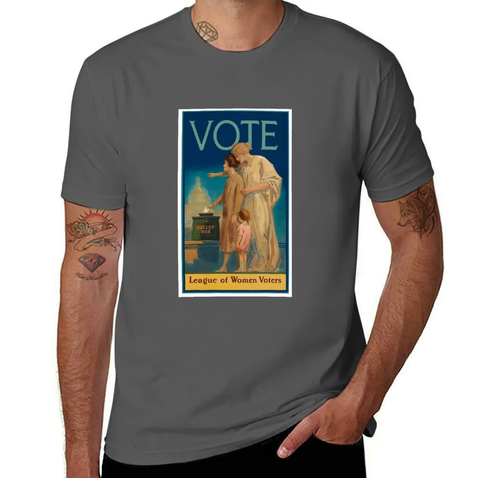 Vintage (Circa 1920) League of Women Voters Poster - VOTE T-Shirt man tshirt T-Shirt
Vintage (Circa 1920) League of Women Voters Poster - VOTE T-Shirt man tshirt T-Shirt