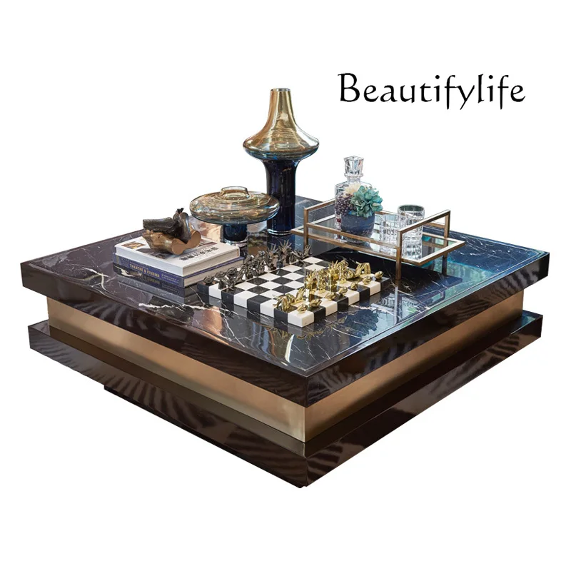 Italian light luxury marble coffee table TV cabinet combination household square villa living room tea table
Italian light luxury marble coffee table TV cabinet combination household square villa living room tea table