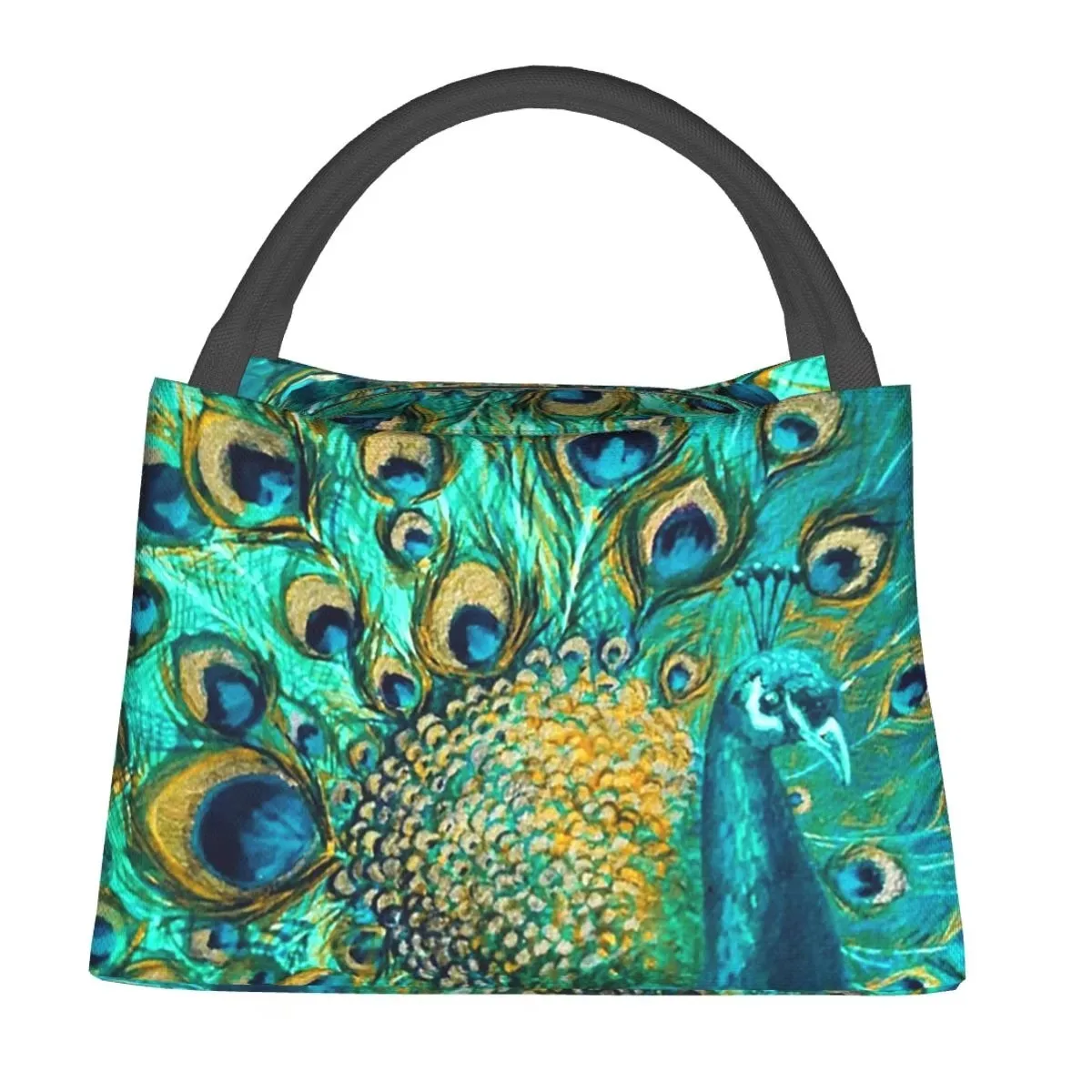 Peacock Feather Insulated Lunch Bag Aqua Floral Thermal Tote Portable Food Box for Women Kids Picnic Office School Travel
Peacock Feather Insulated Lunch Bag Aqua Floral Thermal Tote Portable Food Box for Women Kids Picnic Office School Travel