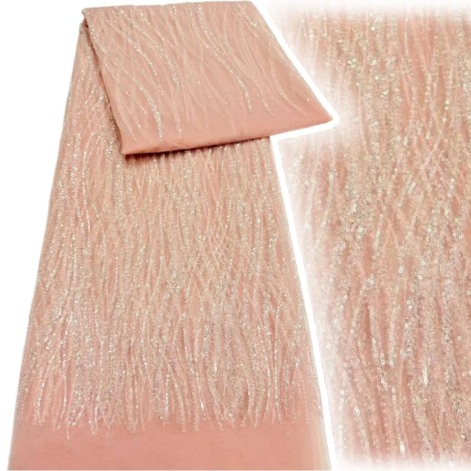 African Beaded Sequin Lace Fabric High Quality French Tulle Lace Fabric Nigerian Ladies Wedding Party Evening Dress 5 Yards 2333
African Beaded Sequin Lace Fabric High Quality French Tulle Lace Fabric Nigerian Ladies Wedding Party Evening Dress 5 Yards 2333