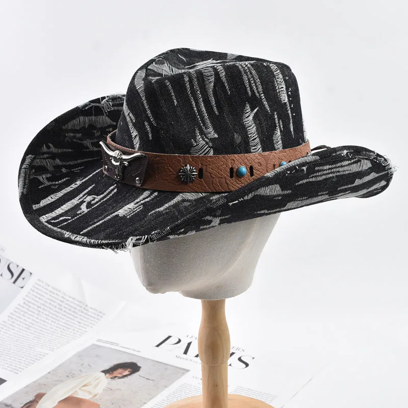 Ковбойская шляпа в стиле вестерн из потертого денима, винтажная ковбойская шляпа с рулонными полями, подходит для повседневной повседневной одежды, ковбойская вечеринка в стиле вестерн
Ковбойская шляпа в стиле вестерн из потертого денима, винтажная ковбойская шляпа с рулонными полями, подходит для повседневной повседневной одежды, ковбойская вечеринка в стиле вестерн