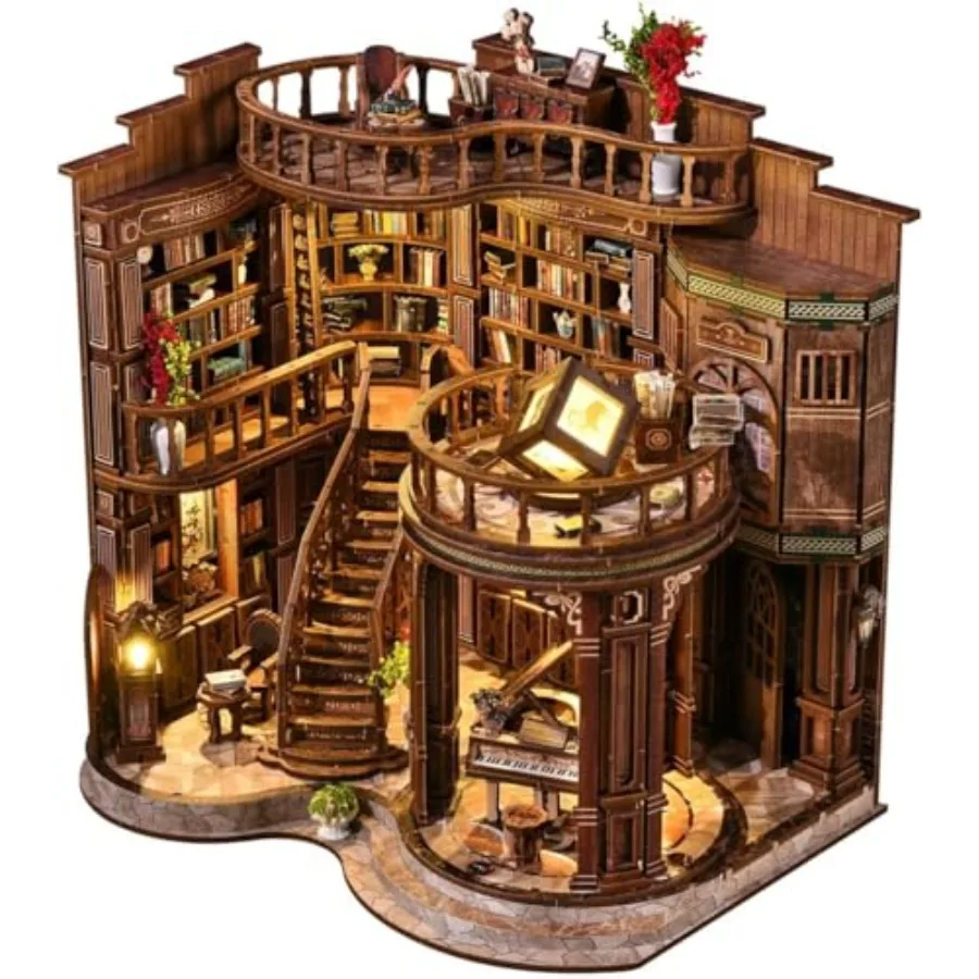 DIY Book Nook Kit for home decor, cherry wood, pink-white, laser-cut 3D puzzle with integrated LED light and floral cherry blos
DIY Book Nook Kit for home decor, cherry wood, pink-white, laser-cut 3D puzzle with integrated LED light and floral cherry blos