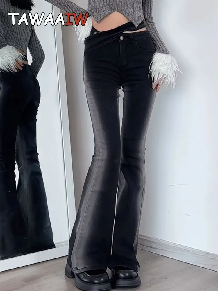 Tawaaiw American Retro Black Gradient Skinny Mom Jeans Women Autumn Spring Denim Flare Pants Slim Ankle-length Pants Vintage
Tawaaiw American Retro Black Gradient Skinny Mom Jeans Women Autumn Spring Denim Flare Pants Slim Ankle-length Pants Vintage
