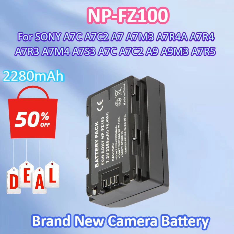 2280mAh Camera Battery NP-FZ100 for SONY A7C A7C2 A7 A7M3 A7R4A A7R4 A7R3 A7M4 A7S3 A7C A7C2 A9 A9M3 A7R5 838 A8 48 4837 FX30
2280mAh Camera Battery NP-FZ100 for SONY A7C A7C2 A7 A7M3 A7R4A A7R4 A7R3 A7M4 A7S3 A7C A7C2 A9 A9M3 A7R5 838 A8 48 4837 FX30