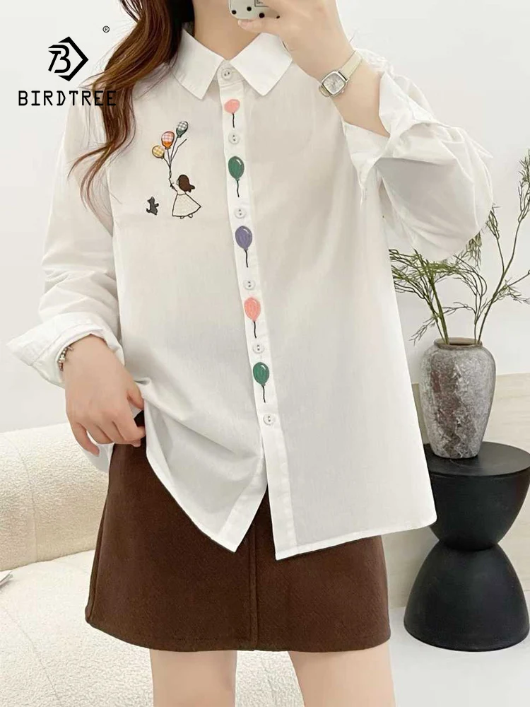 Новинка 2026, весенняя хлопковая рубашка с длинным рукавом, женская рубашка с отложным воротником и вышивкой, свободная блузка в милом консервативном стиле Mori Girl T5D048CC
Новинка 2026, весенняя хлопковая рубашка с длинным рукавом, женская рубашка с отложным воротником и вышивкой, свободная блузка в милом консервативном стиле Mori Girl T5D048CC