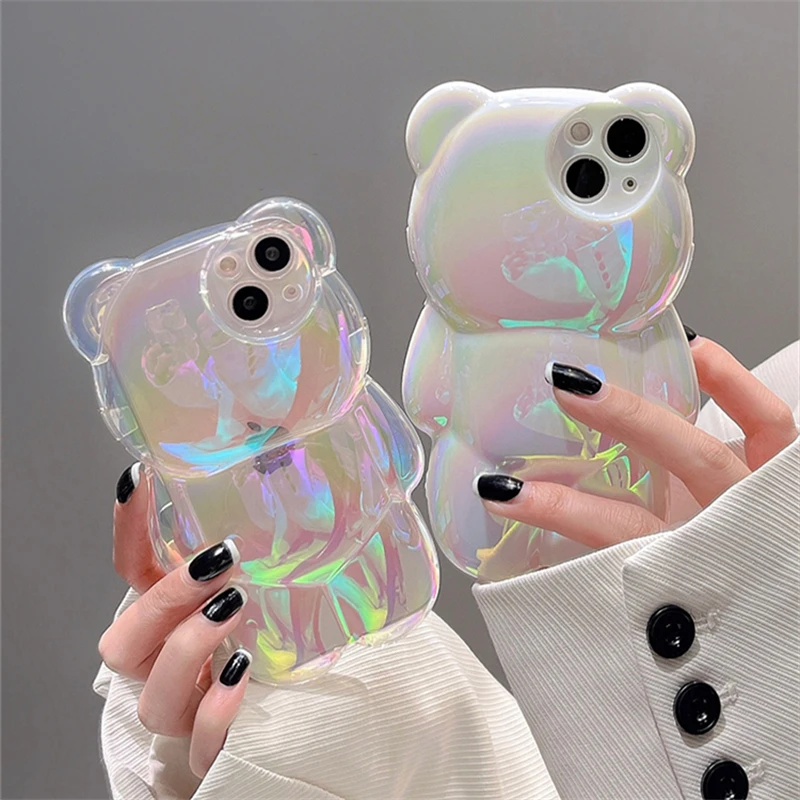 Japan 3D Cute Bear Laser Aurora Phone Case For iPhone 15 13 14 12 11 Pro Max Clear Cartoon Animal Soft Silicone Shockproof Cover
Japan 3D Cute Bear Laser Aurora Phone Case For iPhone 15 13 14 12 11 Pro Max Clear Cartoon Animal Soft Silicone Shockproof Cover