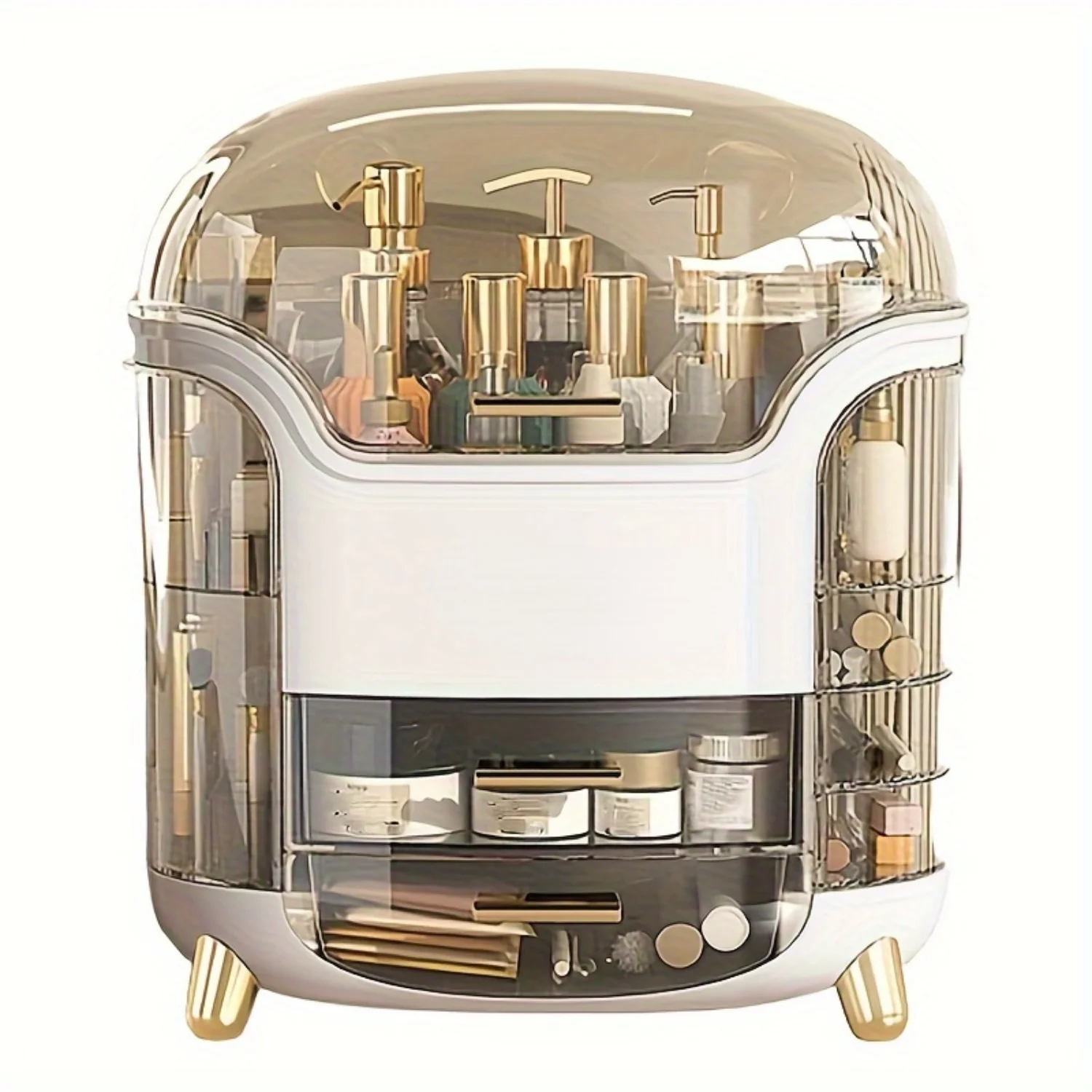 New Makeup Organizer, Portable Makeup Dustproof Cosmetic Box Large Capacity Cosmetic Display Case Countertop Skin Care Organize
New Makeup Organizer, Portable Makeup Dustproof Cosmetic Box Large Capacity Cosmetic Display Case Countertop Skin Care Organize